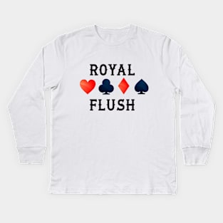 Poker Royal Flush Kids Long Sleeve T-Shirt